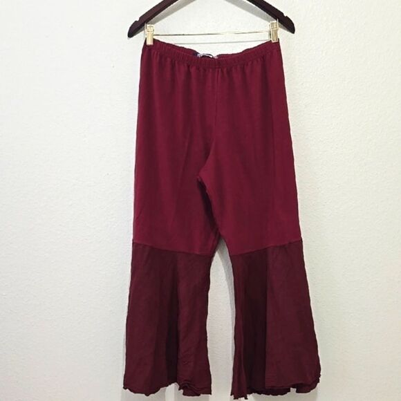 BLUE FISH LAGENLOOK Chic Burgundy Flared Pants - Picture 1 of 11